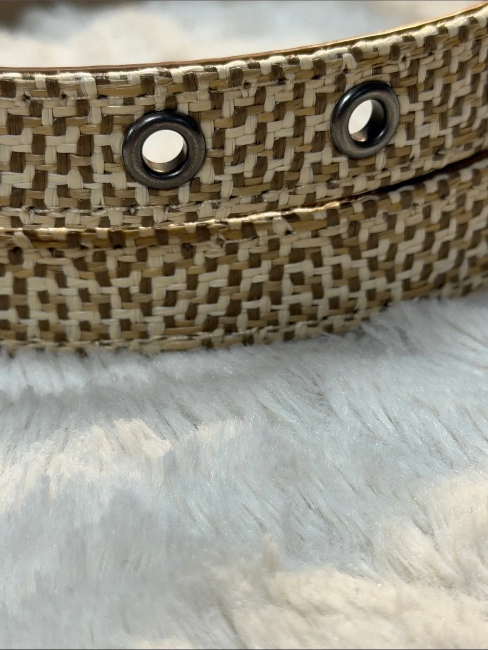 Vegan Straw Like slim Belt Boho cottage Tan Belt